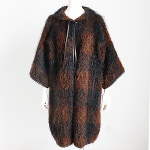 Bonnie Cashin for Sills Coat NOH Mohair Knit Leather Trim Museum Piece Rare OS